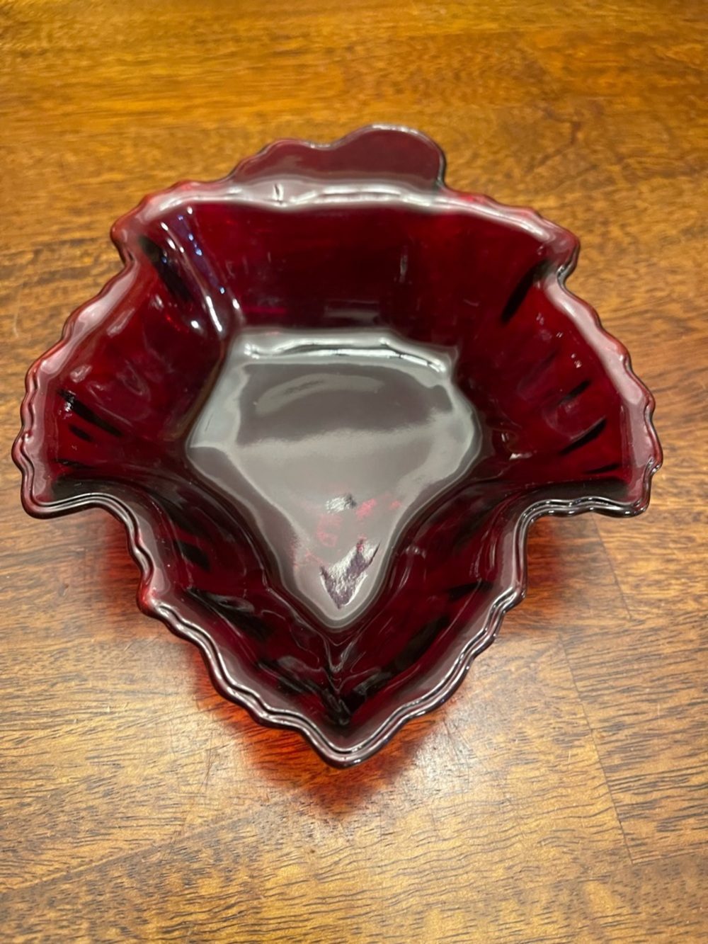 Anchor Deep Ruby Red Glass Decorative Bowl